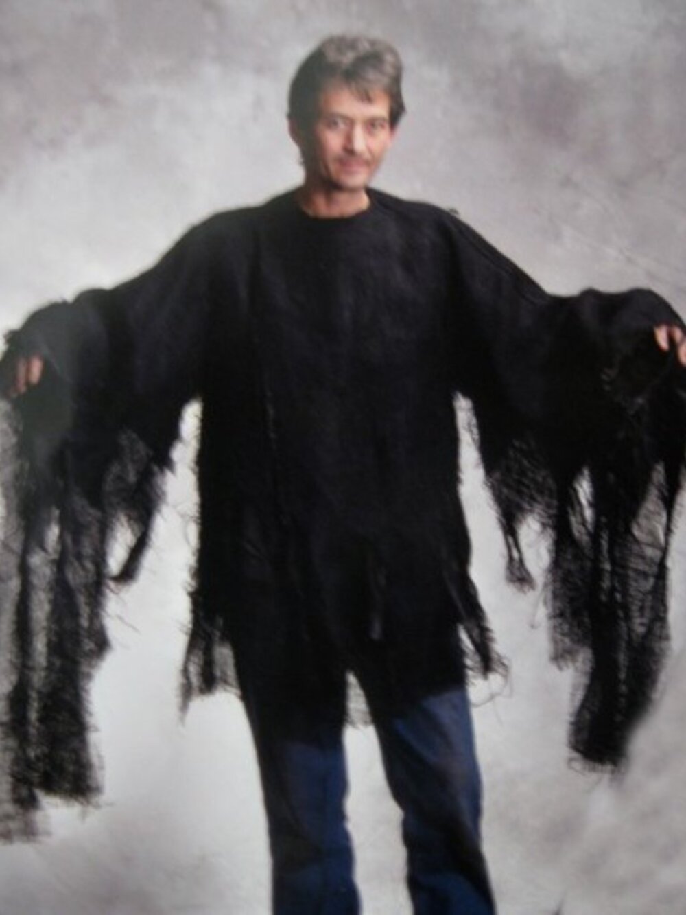New~Zagone Studios Zombie Ghoul Vampire Monster Black Jute Oversized Top~OSFM